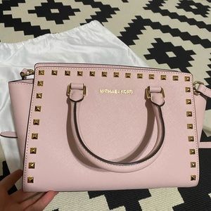 Michael Kors Medium Selma Pink Blossom Studded Handbag